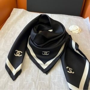 Black and White Silk Scarf